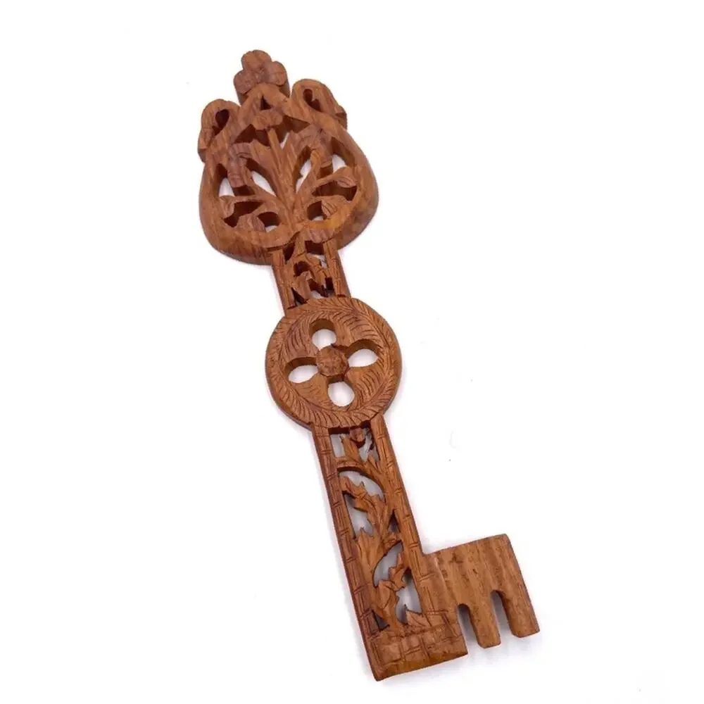 Home decor Handcrafted wood carved key